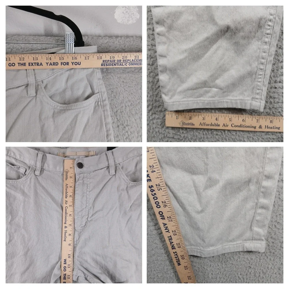 Banana Republic Mens 36x32 Slim Fit Linen Blend Pants Stone Beige Khaki